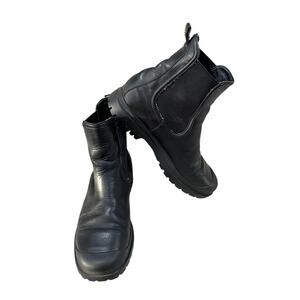 Veronica Beard Womens 8.5 Osana Water-Repellent Leather Lug-Sole Chelsea Booties